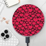 Valentines Day Hearts Pattern Love Red Wireless Fast Charger(White)