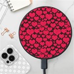 Valentines Day Hearts Pattern Love Red Wireless Fast Charger(Black)