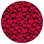 Valentines Day Hearts Pattern Love Red Round Trivet