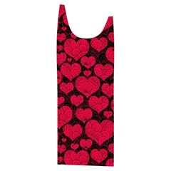 Valentines Day Hearts Pattern Love Red Kids  Stylish Hooded Puffer Vest from ArtsNow.com Front Left Side