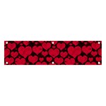 Valentines Day Hearts Pattern Love Red Banner and Sign 4  x 1 