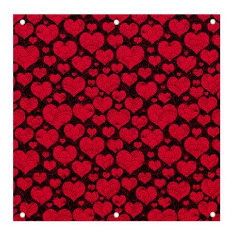 Valentines Day Hearts Pattern Love Red Banner and Sign 4  x 4  from ArtsNow.com Front