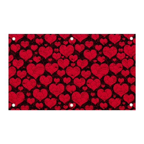 Valentines Day Hearts Pattern Love Red Banner and Sign 5  x 3  from ArtsNow.com Front