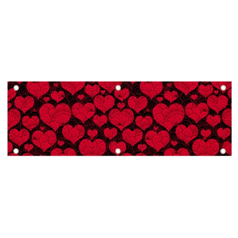 Valentines Day Hearts Pattern Love Red Banner and Sign 6  x 2  from ArtsNow.com Front