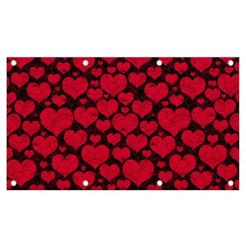 Valentines Day Hearts Pattern Love Red Banner and Sign 7  x 4  from ArtsNow.com Front