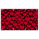 Valentines Day Hearts Pattern Love Red Banner and Sign 7  x 4 