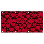 Valentines Day Hearts Pattern Love Red Banner and Sign 8  x 4 