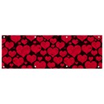 Valentines Day Hearts Pattern Love Red Banner and Sign 9  x 3 