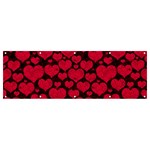 Valentines Day Hearts Pattern Love Red Banner and Sign 12  x 4 