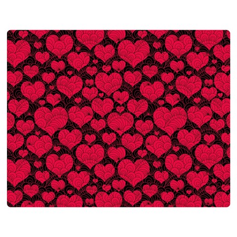 Valentines Day Hearts Pattern Love Red Premium Plush Fleece Blanket (Medium) from ArtsNow.com 60 x50  Blanket Front