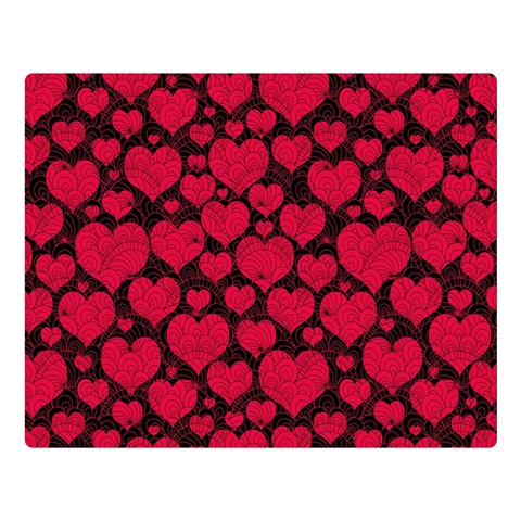 Valentines Day Hearts Pattern Love Red Premium Plush Fleece Blanket (Large) from ArtsNow.com 80 x60  Blanket Front