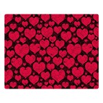 Valentines Day Hearts Pattern Love Red Premium Plush Fleece Blanket (Large)