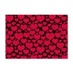 Valentines Day Hearts Pattern Love Red Crystal Sticker (A4)