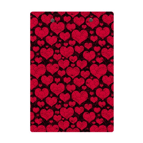 Valentines Day Hearts Pattern Love Red A5 Acrylic Clipboard from ArtsNow.com Back