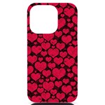 Valentines Day Hearts Pattern Love Red iPhone 14 Pro Black UV Print PC Hardshell Case