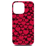 Valentines Day Hearts Pattern Love Red iPhone 14 Pro Max Black UV Print PC Hardshell Case