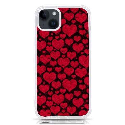 Valentines Day Hearts Pattern Love Red iPhone 14 Plus TPU UV Print Case from ArtsNow.com Front