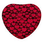 Valentines Day Hearts Pattern Love Red Heart Glass Fridge Magnet (4 pack)