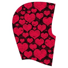 Valentines Day Hearts Pattern Love Red Men s Pullover Zip Ski and Snowboard Waterproof Breathable Jacket from ArtsNow.com Hood Right