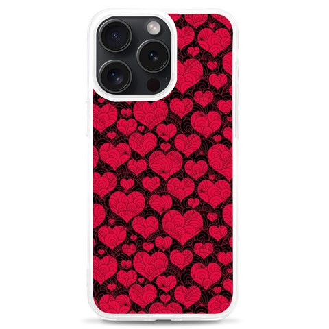 Valentines Day Hearts Pattern Love Red iPhone 15 Pro Max TPU UV Print Case from ArtsNow.com Front