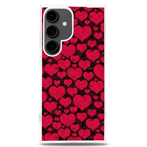 Valentines Day Hearts Pattern Love Red Samsung Galaxy S24 Plus 6.7 Inch TPU UV Case from ArtsNow.com Front