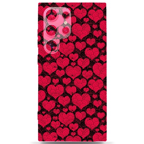 Valentines Day Hearts Pattern Love Red Samsung Galaxy S24 Ultra 6.9 Inch Black TPU UV Case from ArtsNow.com Front