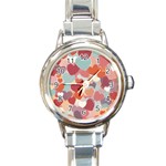 Valentines Day Hearts Romance Love Round Italian Charm Watch