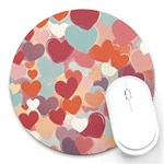 Valentines Day Hearts Romance Love Round Mousepad