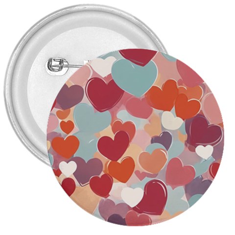 Valentines Day Hearts Romance Love 3  Buttons from ArtsNow.com Front