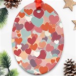 Valentines Day Hearts Romance Love Ornament (Oval)