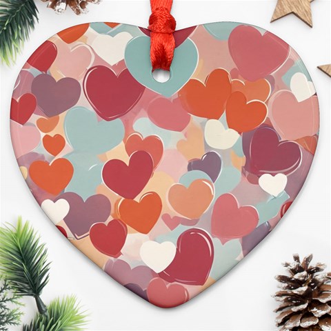 Valentines Day Hearts Romance Love Ornament (Heart) from ArtsNow.com Front