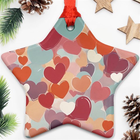 Valentines Day Hearts Romance Love Ornament (Star) from ArtsNow.com Front