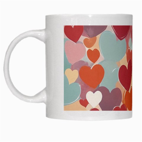 Valentines Day Hearts Romance Love White Mug from ArtsNow.com Left