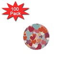 Valentines Day Hearts Romance Love 1  Mini Buttons (100 pack) 