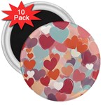 Valentines Day Hearts Romance Love 3  Magnets (10 pack) 