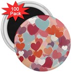 Valentines Day Hearts Romance Love 3  Magnets (100 pack)