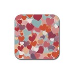 Valentines Day Hearts Romance Love Rubber Coaster (Square)