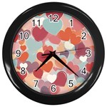 Valentines Day Hearts Romance Love Wall Clock (Black)