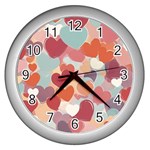 Valentines Day Hearts Romance Love Wall Clock (Silver)