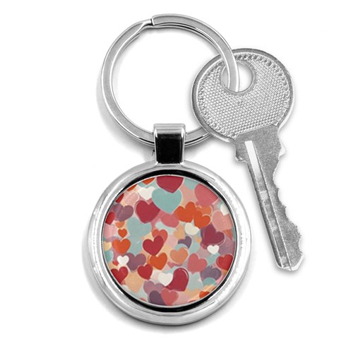 Valentines Day Hearts Romance Love Key Chain (Round) from ArtsNow.com Front