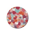 Valentines Day Hearts Romance Love Rubber Coaster (Round)