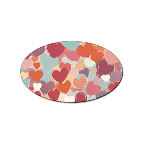 Valentines Day Hearts Romance Love Sticker (Oval) from ArtsNow.com Front