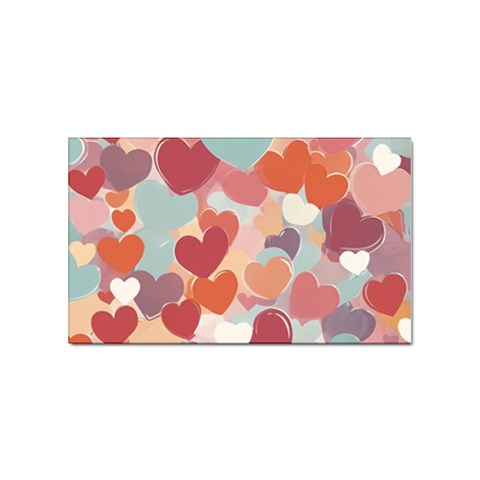 Valentines Day Hearts Romance Love Sticker (Rectangular) from ArtsNow.com Front