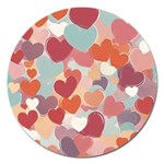 Valentines Day Hearts Romance Love Magnet 5  (Round)