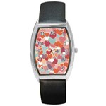 Valentines Day Hearts Romance Love Barrel Style Metal Watch