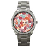 Valentines Day Hearts Romance Love Sport Metal Watch