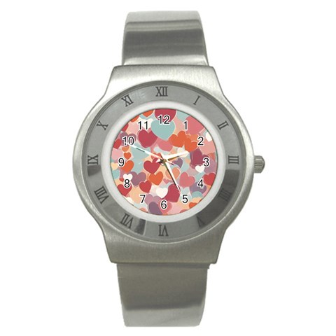 Valentines Day Hearts Romance Love Stainless Steel Watch from ArtsNow.com Front