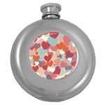 Valentines Day Hearts Romance Love Round Hip Flask (5 oz)