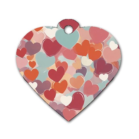 Valentines Day Hearts Romance Love Dog Tag Heart (One Side) from ArtsNow.com Front