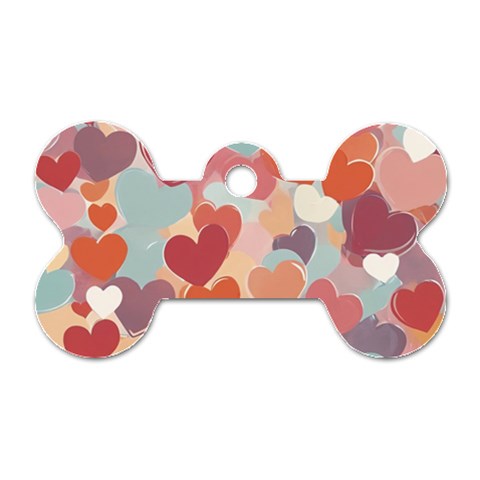 Valentines Day Hearts Romance Love Dog Tag Bone (One Side) from ArtsNow.com Front